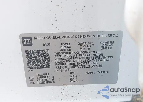 2022 GMC Terrain Fwd Sle из США, поврежденный, VIN 3GKALMEV7NL165534